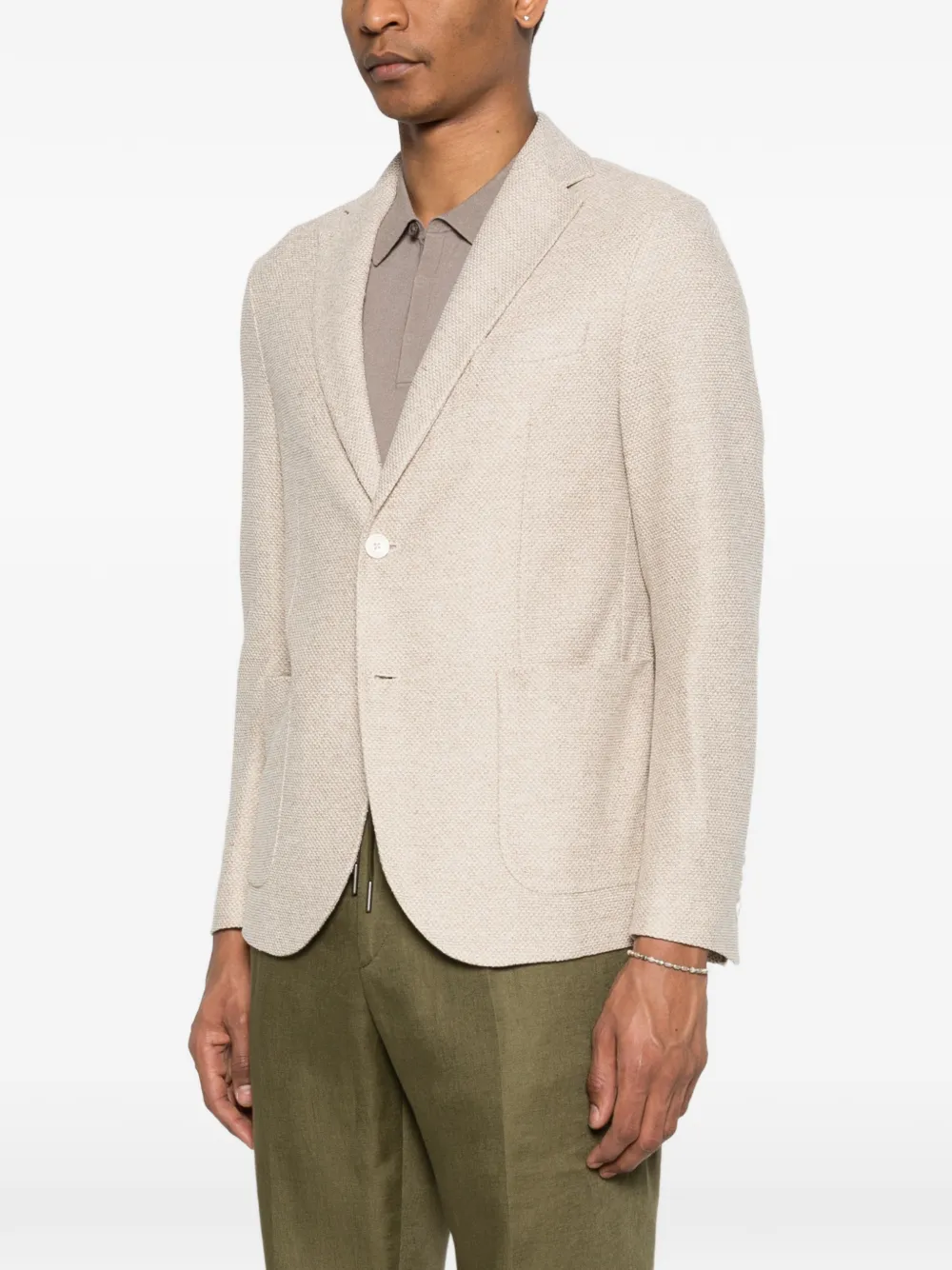  Circolo 1901 Button Linen Jacket - Neutrals 