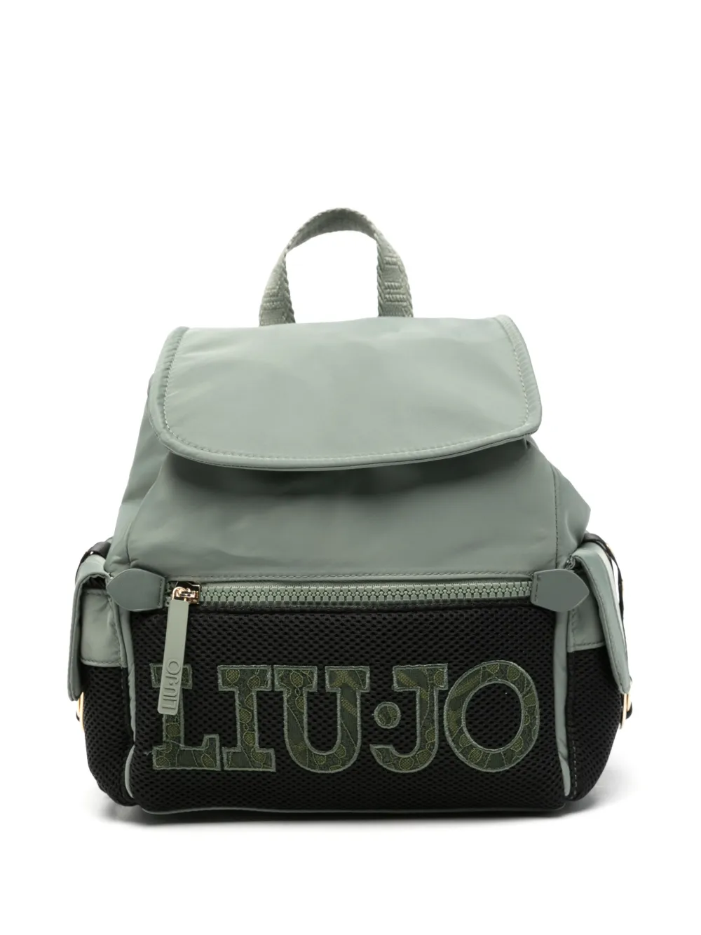 LIU JO flap top logo backpack - Verde