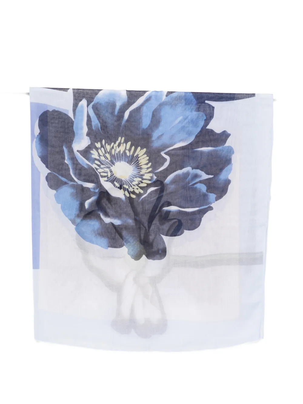 Liu •jo Floral-print Scarf In Blue