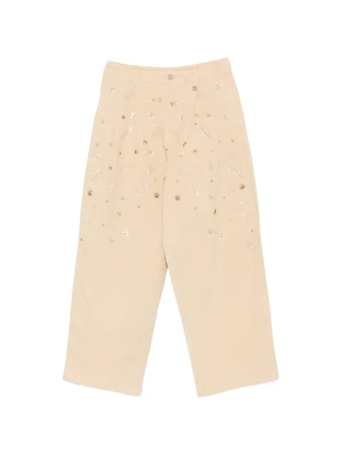 LIU JO floral-embellished trousers