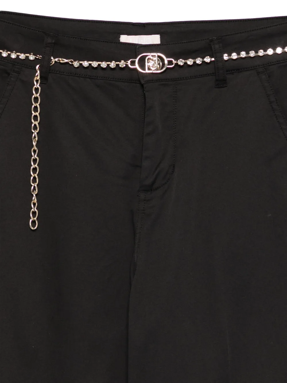 LIU JO Verfraaide broek met ceintuur Zwart