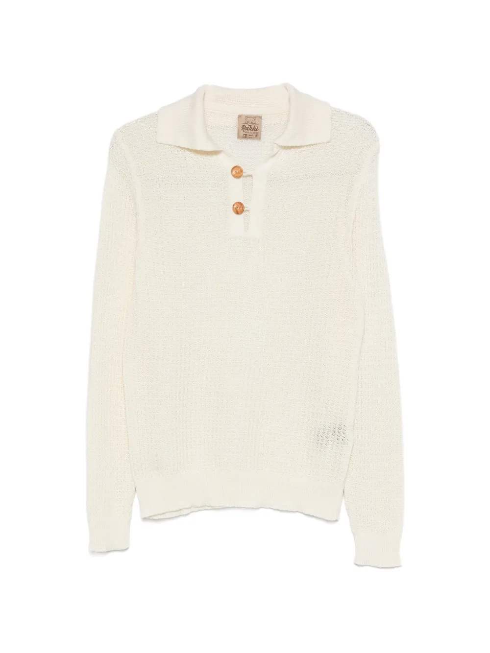 RAKKI Shelby button-placket polo shirt - Nude