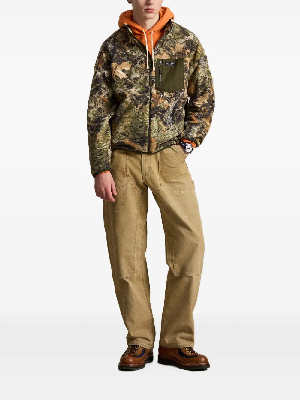 Polo Ralph Lauren Ruimvallend fleece jack met print Groen