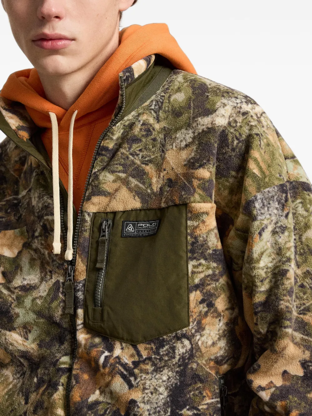 Polo Ralph Lauren Ruimvallend fleece jack met print Groen
