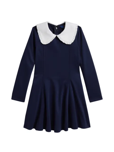 POLO RALPH LAUREN KIDS långärmad klänning med volangkrage