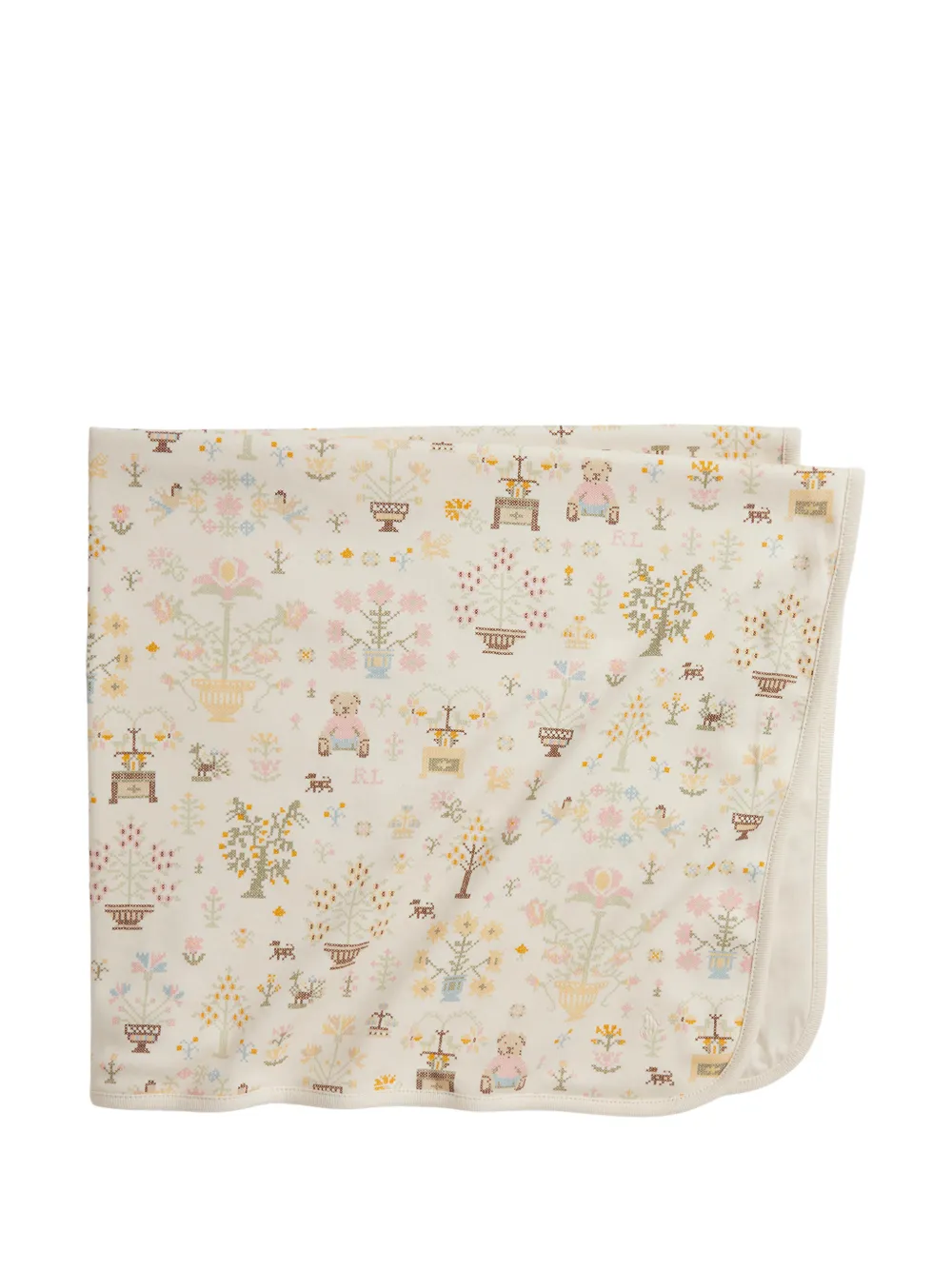 POLO RALPH LAUREN KIDS Polo Bear cotton interlock blanket - Toni neutri