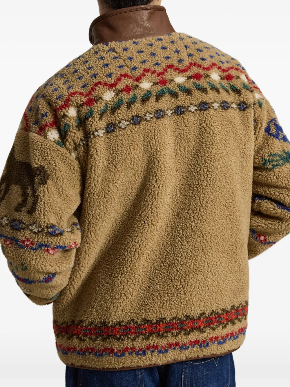 Polo Ralph Lauren Fleece sweater met grafische intarsia Beige