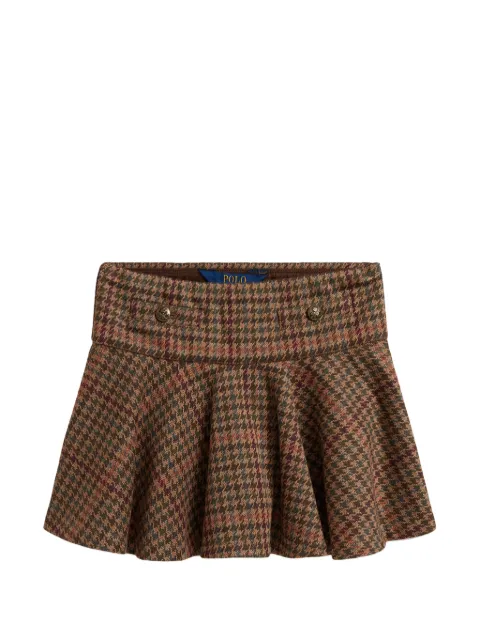 POLO RALPH LAUREN KIDS houndstooth-pattern skort