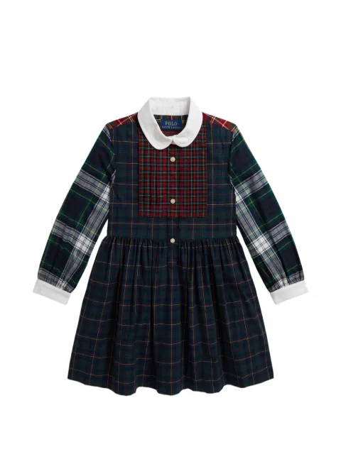 POLO RALPH LAUREN KIDS plaid cotton poplin shirtdress