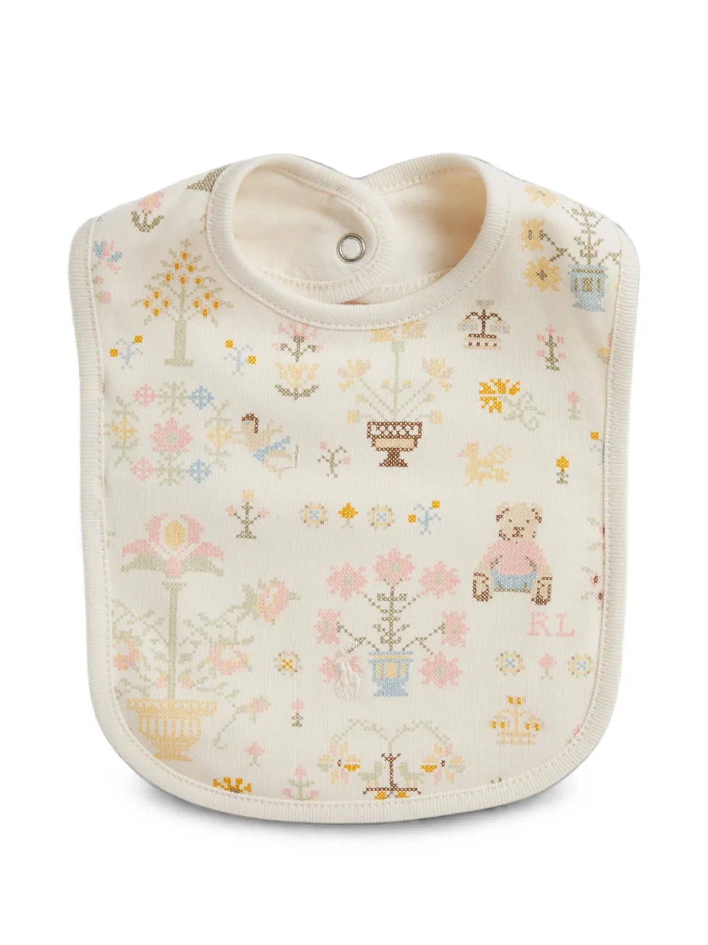 POLO RALPH LAUREN KIDS Polo Bear cotton interlock bib - Toni neutri