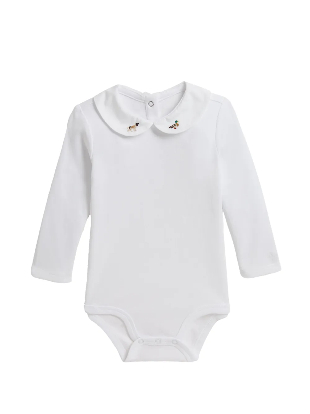 POLO RALPH LAUREN KIDS Body con colletto alla Peter Pan - Bianco