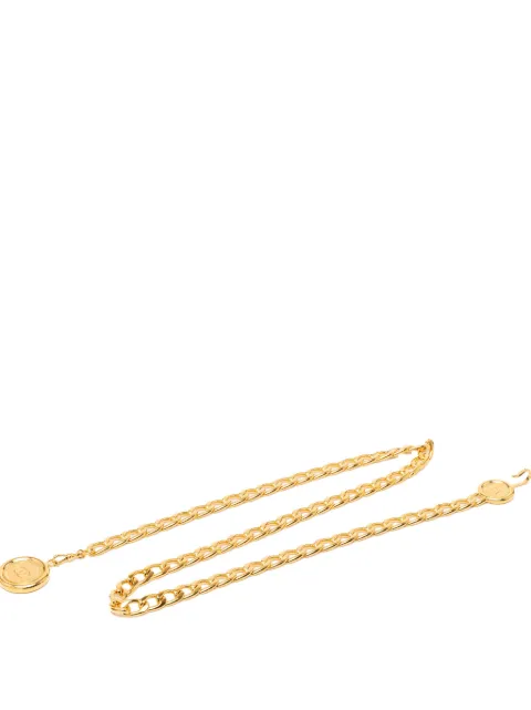 CHANEL Pre-Owned 2000-2025 Gold Plated CC Medallion Chain belt