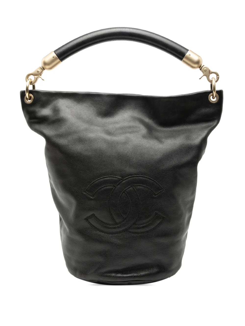 CHANEL Pre-Owned 2000-2002 CC Lambskin bucket bag - Nero