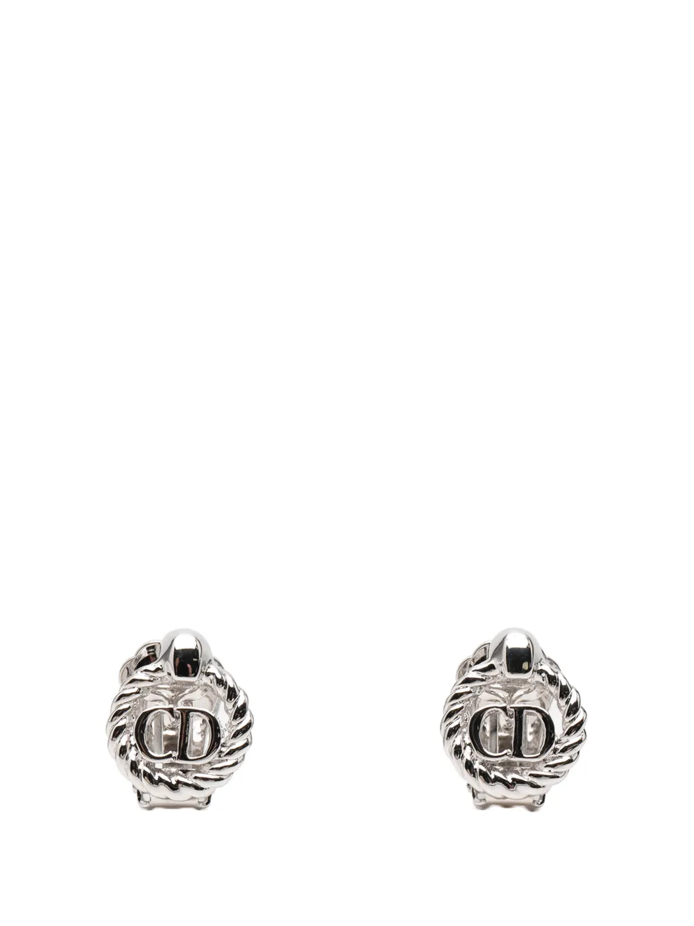Christian Dior Pre-Owned 2010-2025 Silver Plated CD Rope Clip On Earrings costume earrings - Argento