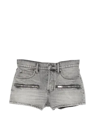 Alexander Wang Silk Zip mid-rise Shorts | Grey | FARFETCH