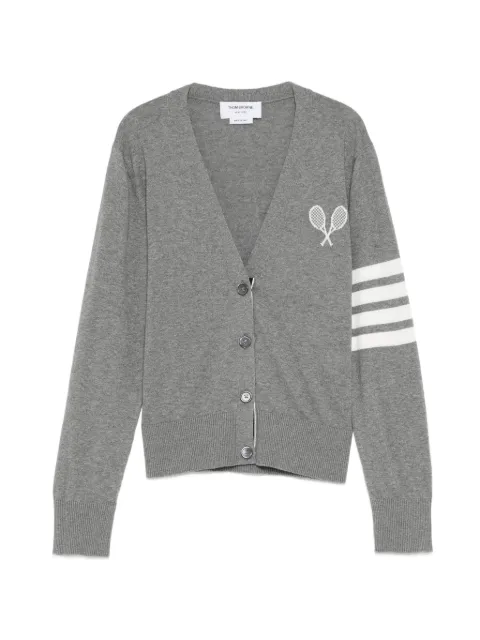 Thom Browne tennis logo cardigan