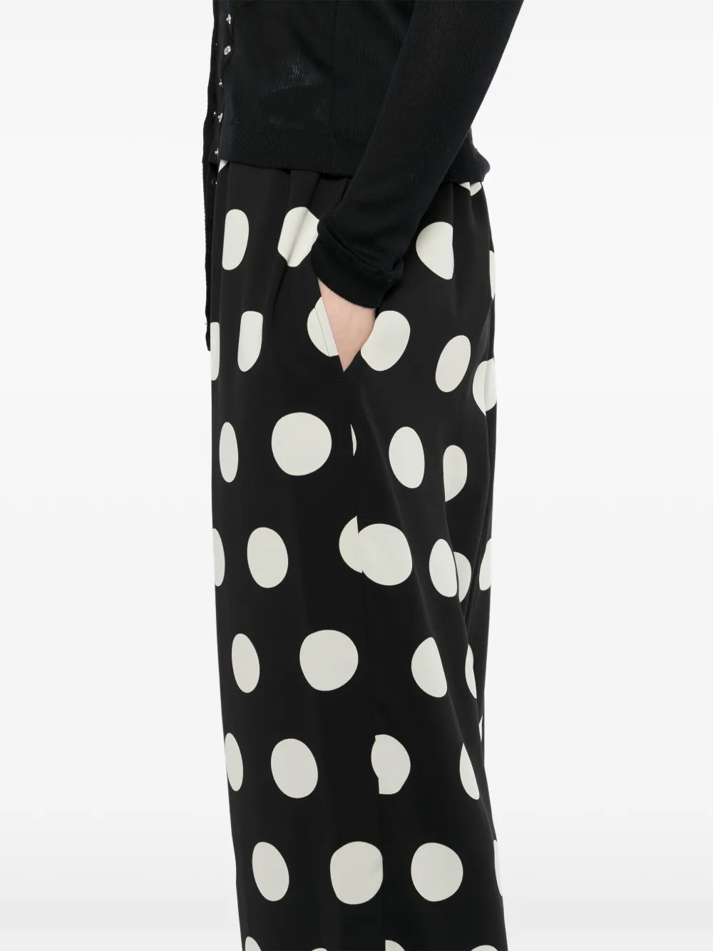 Junya Watanabe Polka-dot Wide-leg Trousers in Black, view 5