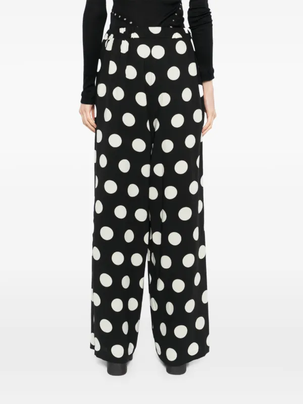Junya Watanabe ポルカドット ワイドパンツ | ブラック | FARFETCH JP