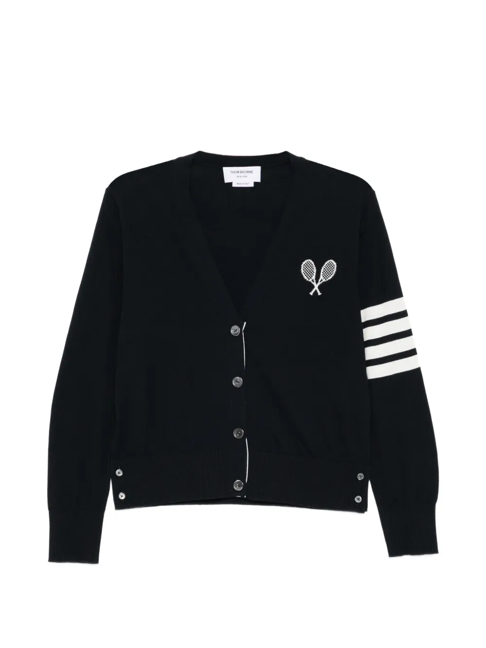 Thom Browne Tennis Racquets V-neck Cardigan - Blu