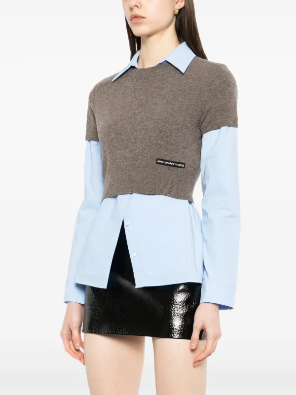 Alexander Wang Prestyled Knit Vest Shirt | Brown | FARFETCH GE