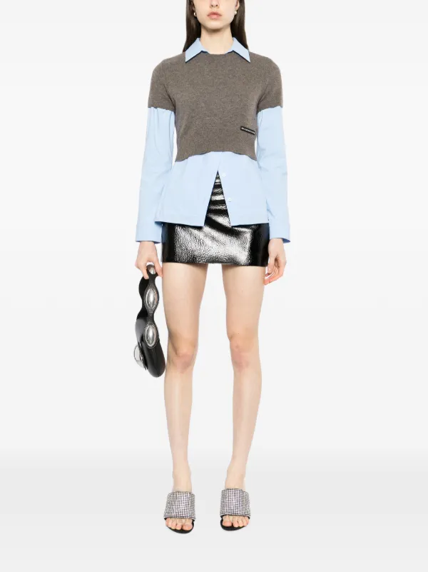 Alexander Wang Prestyled Knit Vest Shirt | Brown | FARFETCH GE