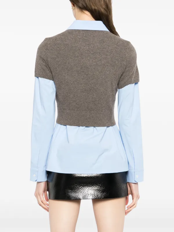 Alexander Wang Prestyled Knit Vest Shirt | Brown | FARFETCH GE