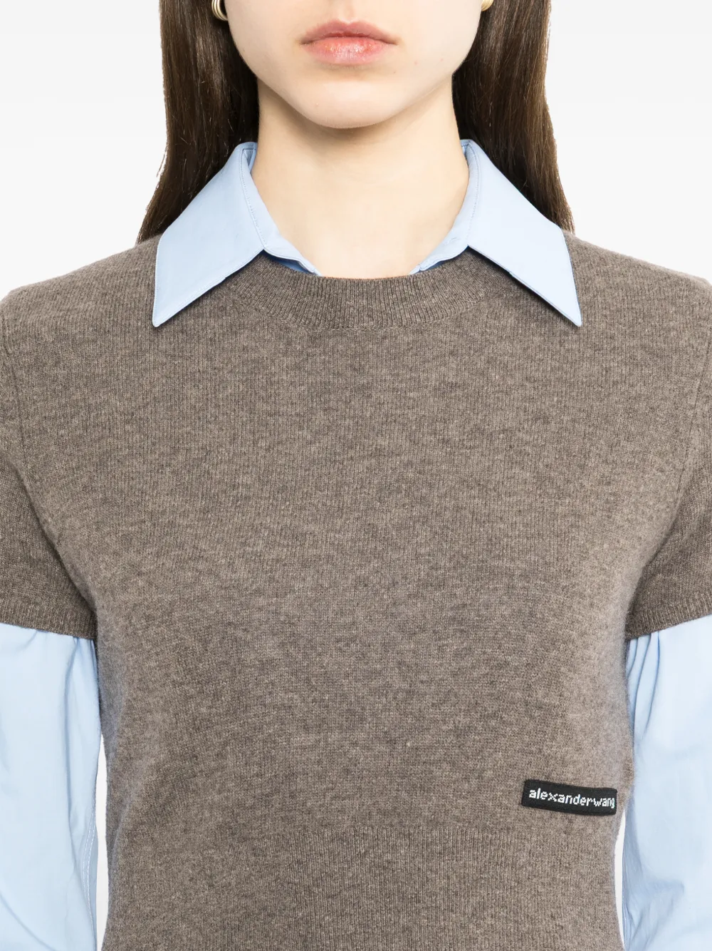 Alexander Wang Prestyled Knit Vest Shirt | Brown | FARFETCH GE