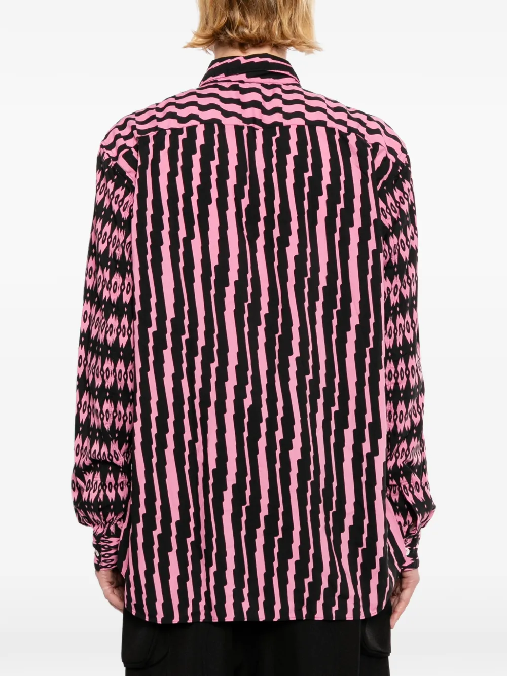 Comme des Garçons Homme Plus Overhemd met geometrische print Roze