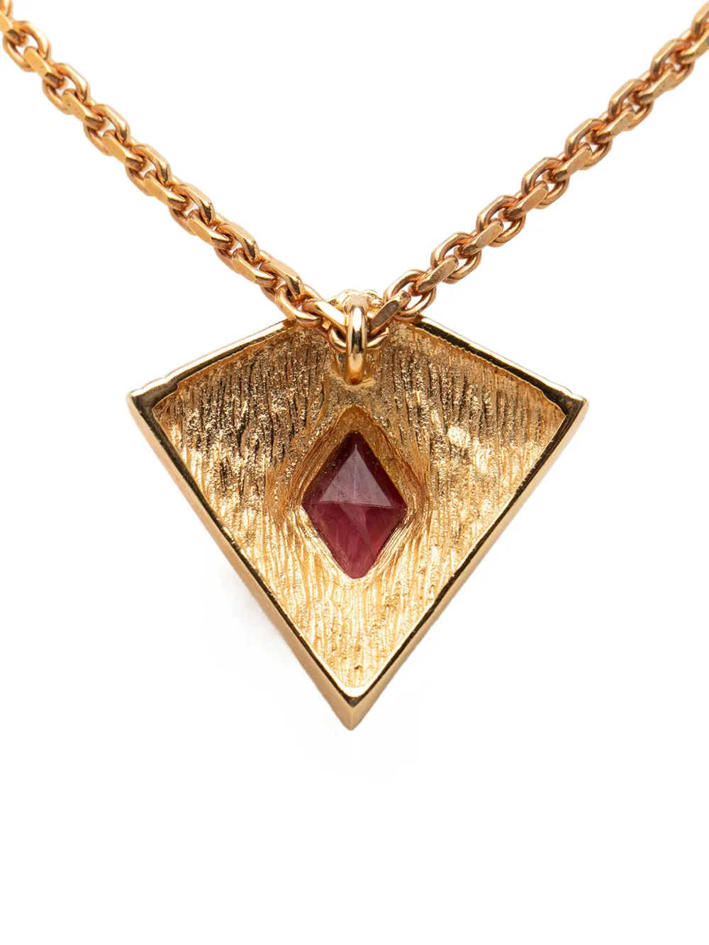  Christian Dior Pre-owned 20th Century Gold Plated Rhinestone Enamel Geometric Diamond Pendant Necklace Costume Necklace 