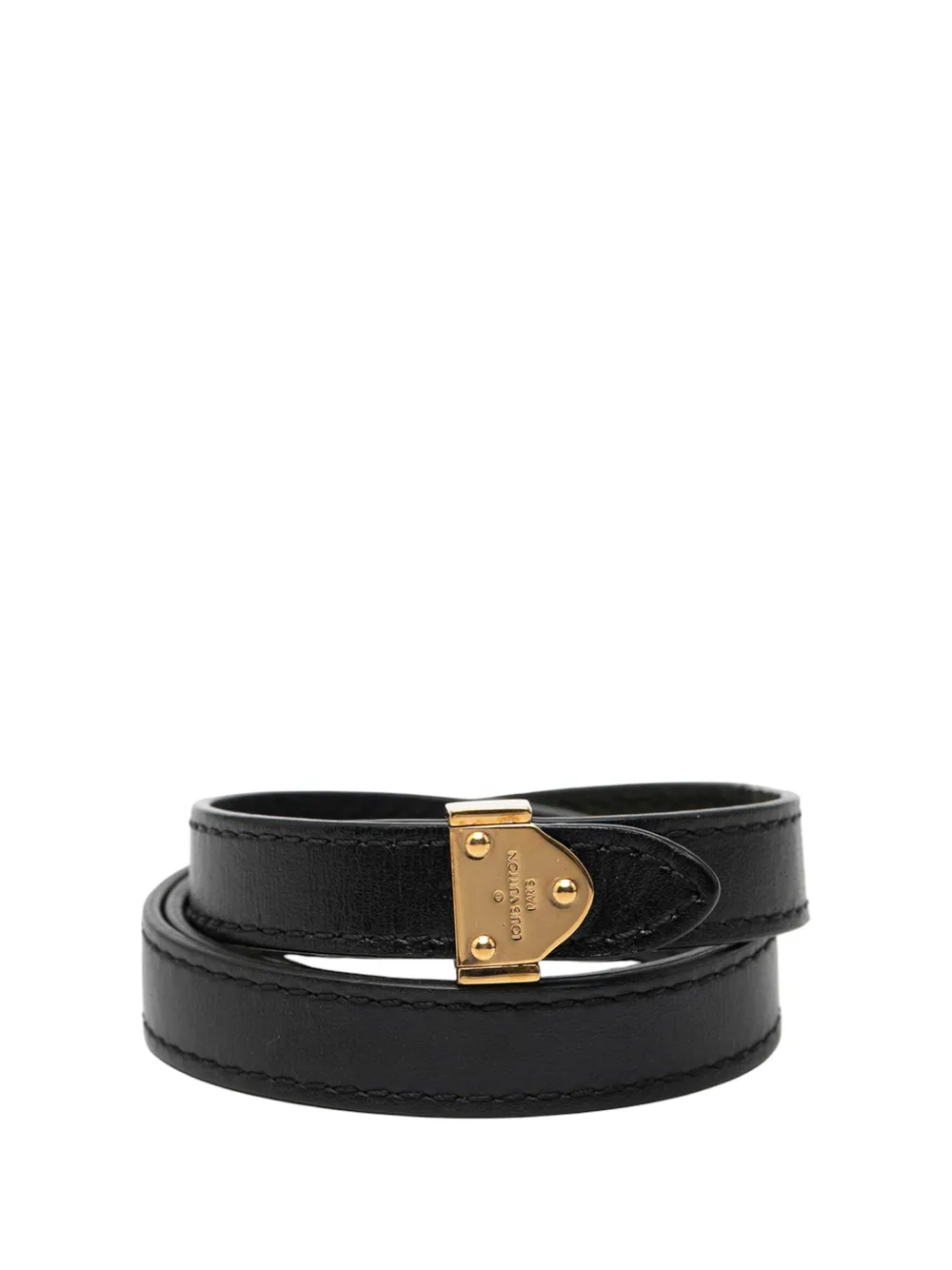 Louis Vuitton Pre-Owned 2014 Leather Box It Wrap Bracelet costume bracelet - Nero