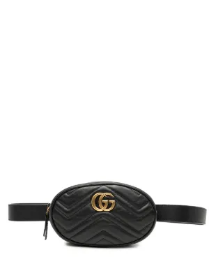 Gucci Pre-Owned GGマーモント ベルトバッグ | ブラック | FARFETCH JP