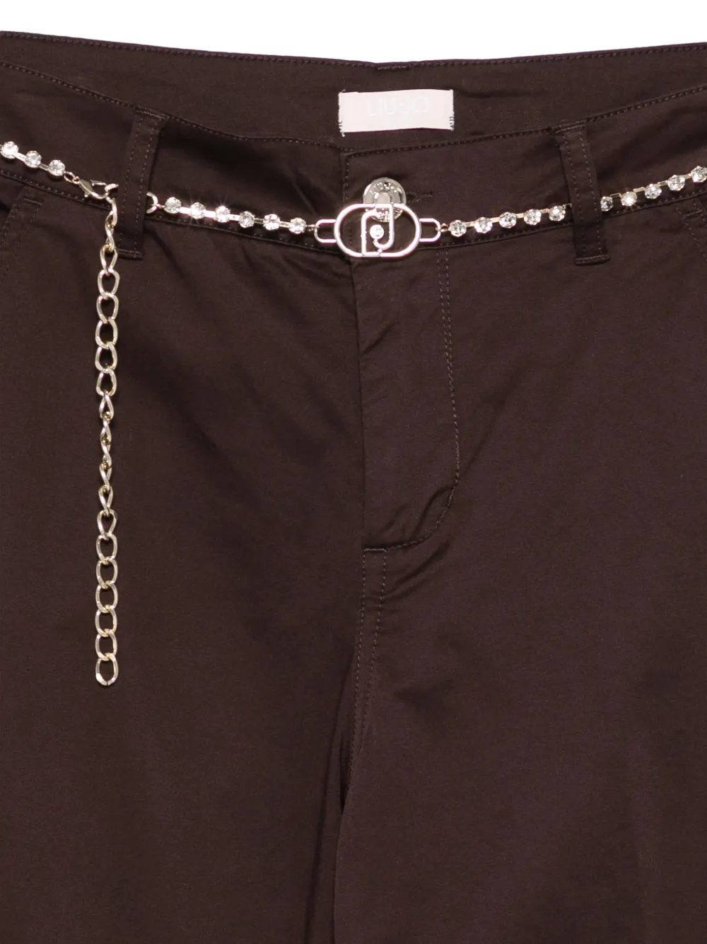 LIU JO Cropped broek met rits Bruin