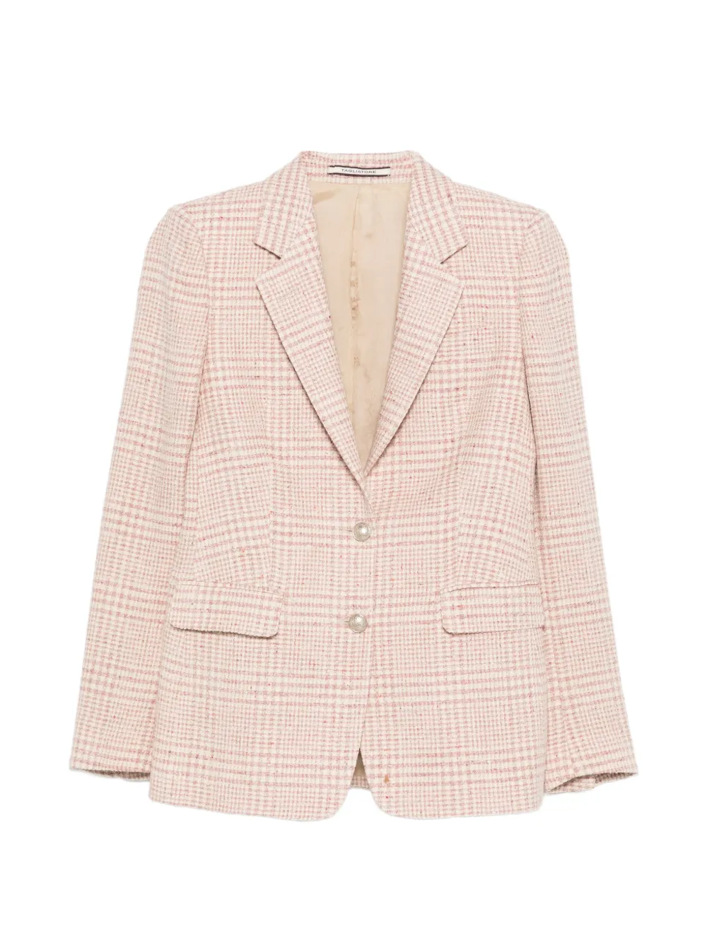 Tagliatore checked single-breasted blazer - Nude