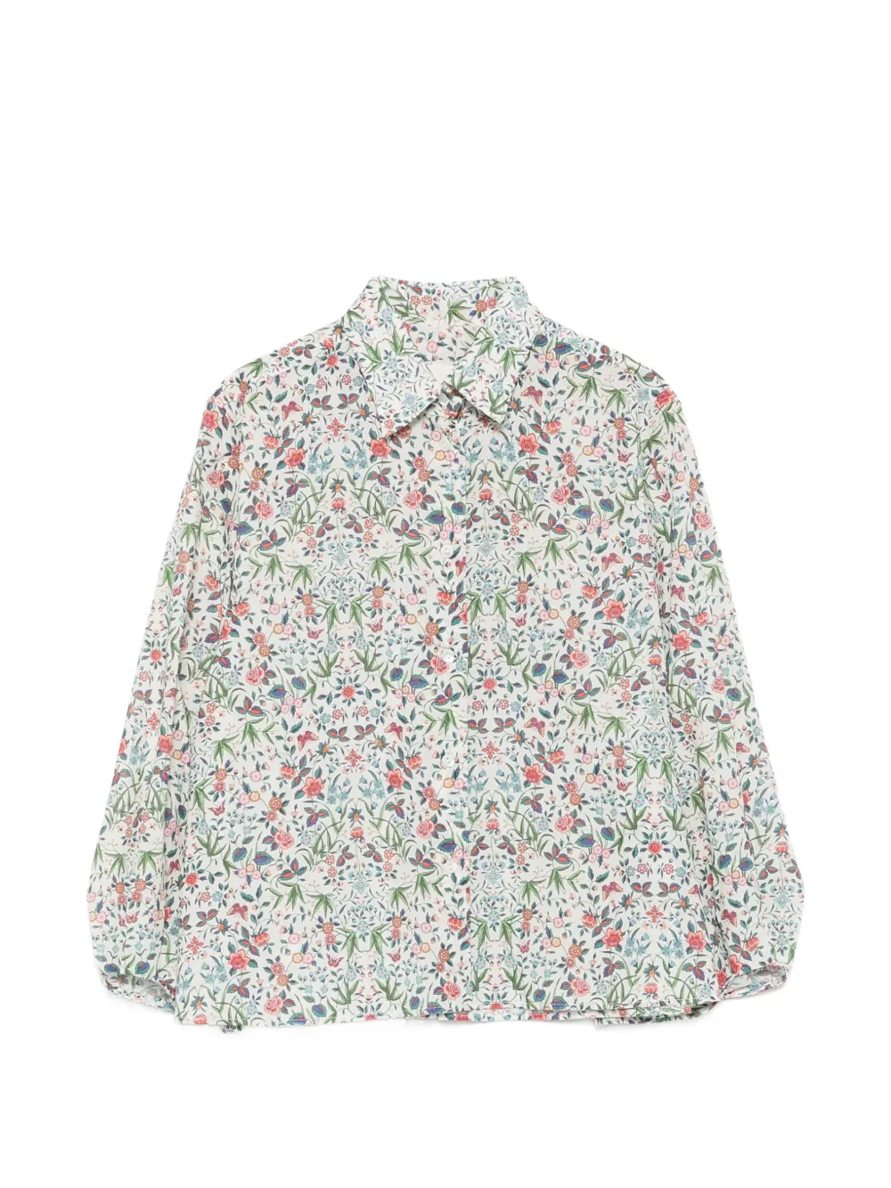 Xacus Margot floral-print long-sleeve shirt - Bianco