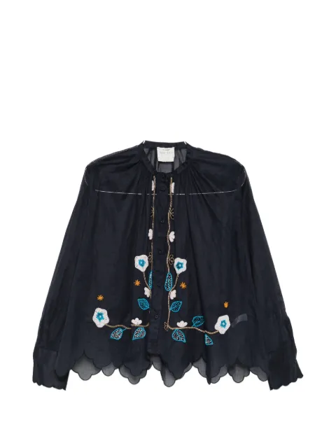 Forte Forte floral-beaded scalloped shirt