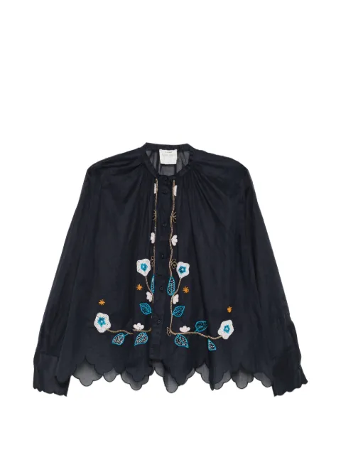 Forte Forte floral-beaded scalloped shirt