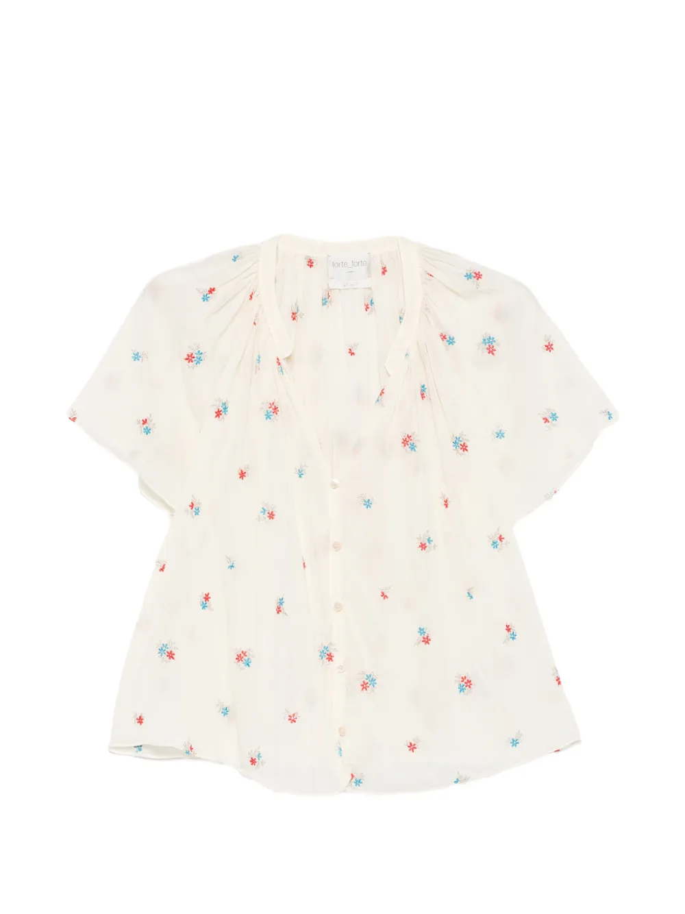 Forte Forte Petites Fleurs gathered blouse - Toni neutri