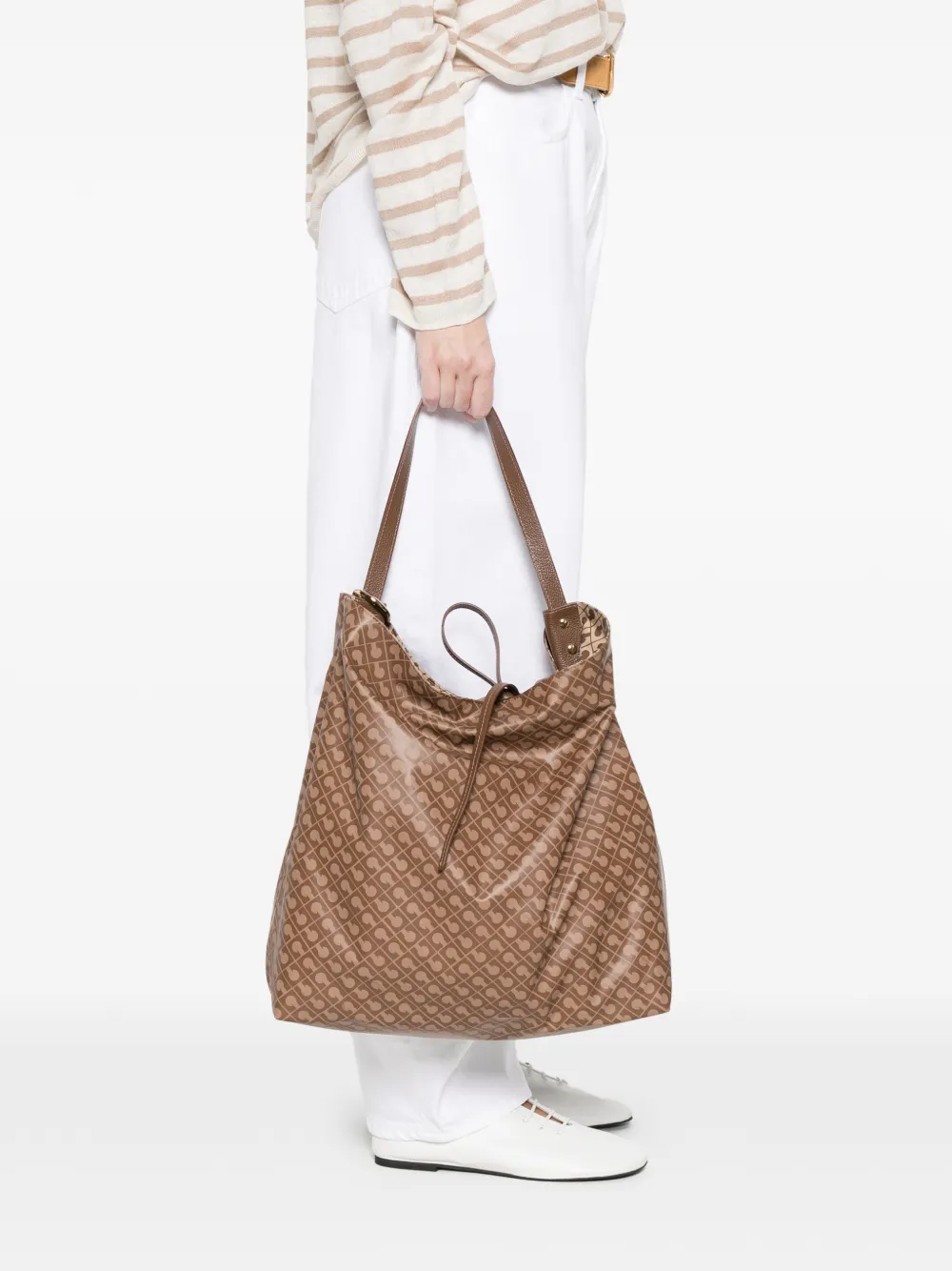  Gherardini Monogram Tote Bag - Brown 