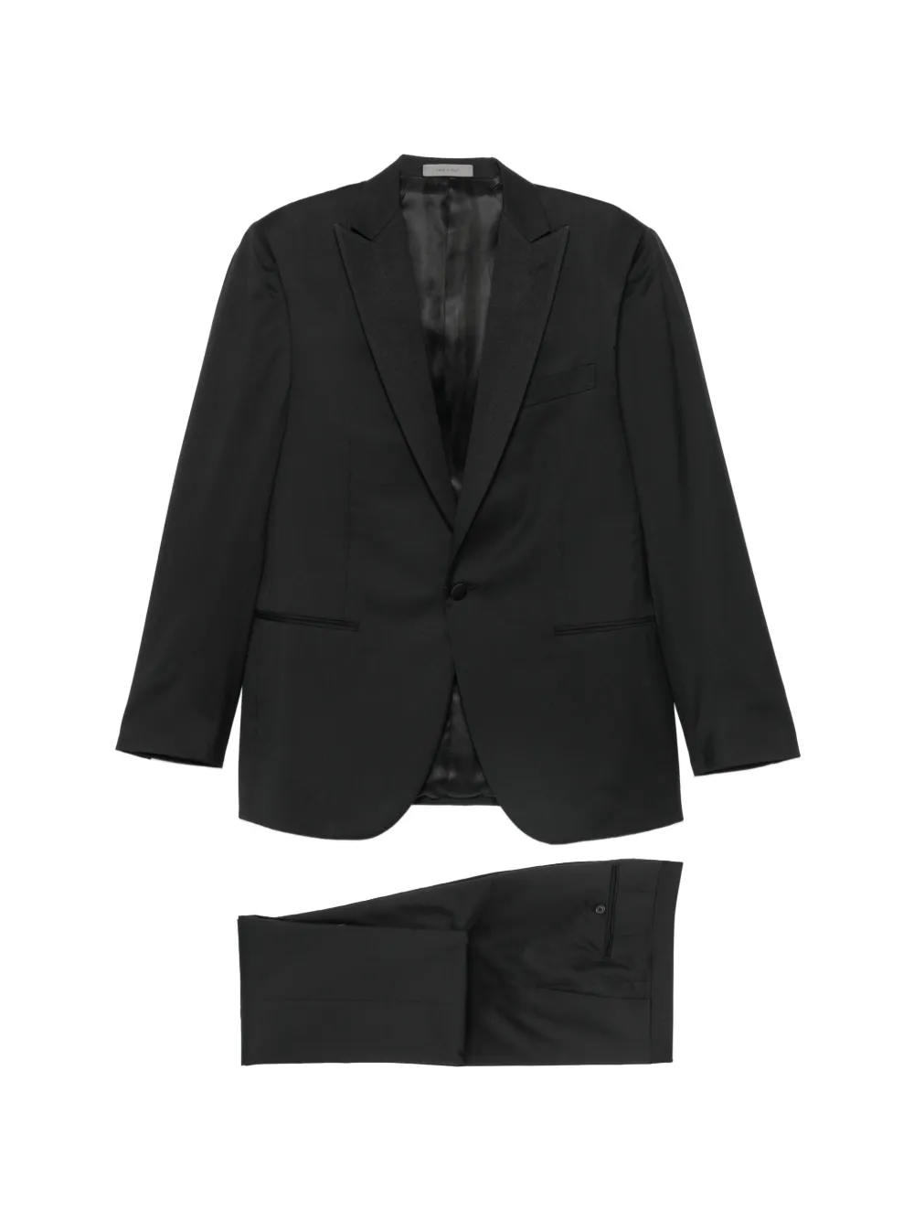 Corneliani peak-lapel virgin-wool suit - Nero