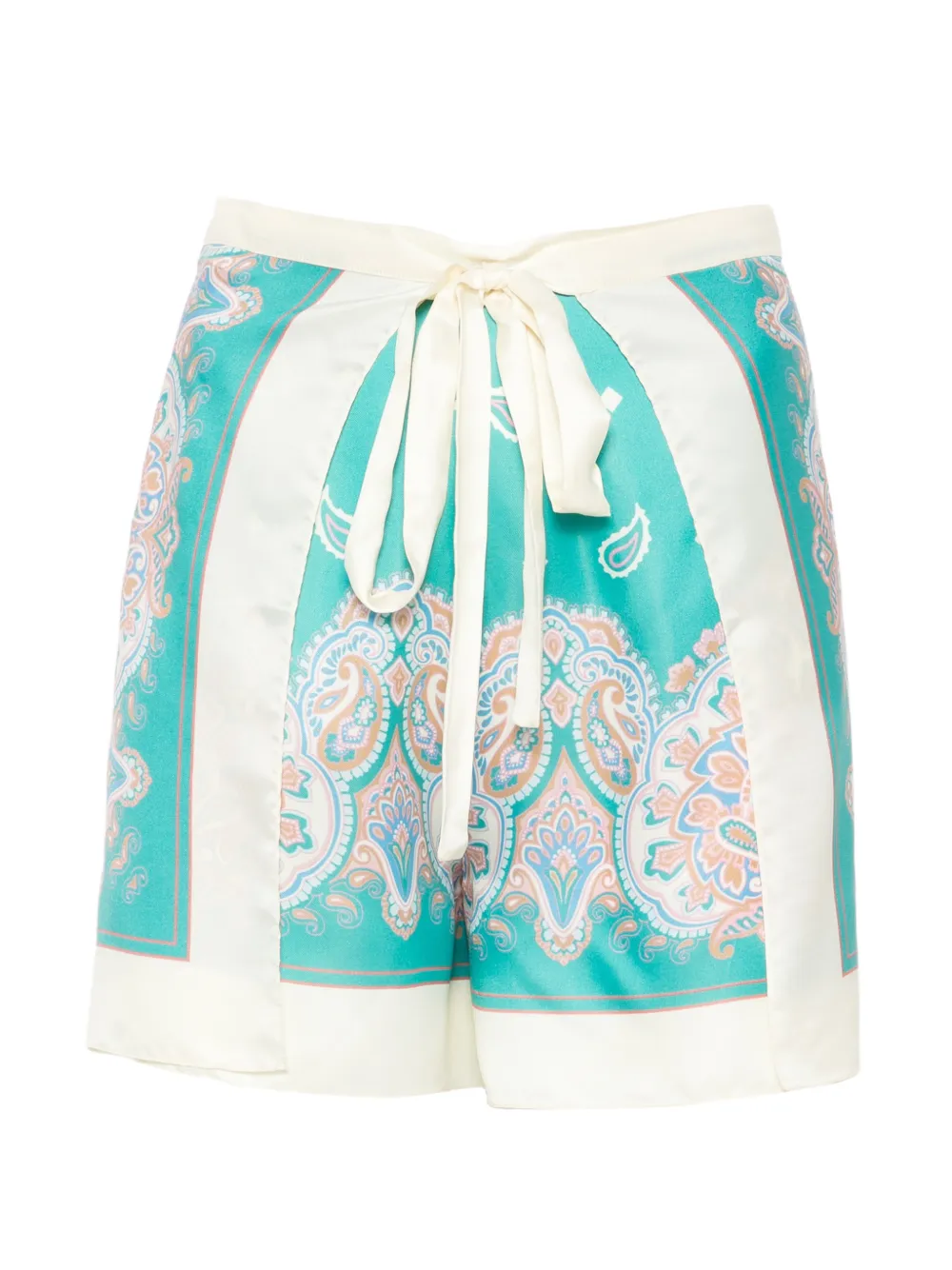 PINKO paisley-print side-tie shorts - Blu