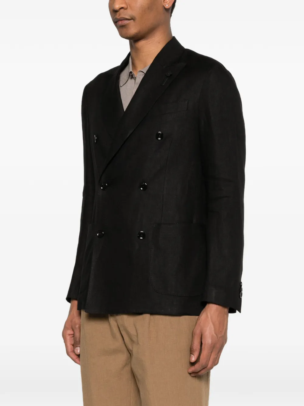 Lardini Blazer met dubbele rij knopen Zwart