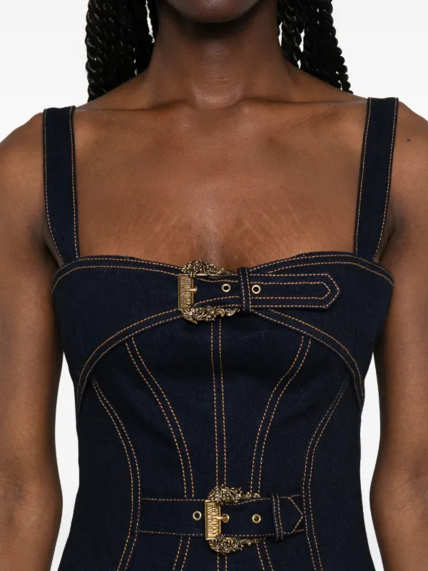 versace jeans short dress Versace Jeans Couture Stretch Denim Mini Dress