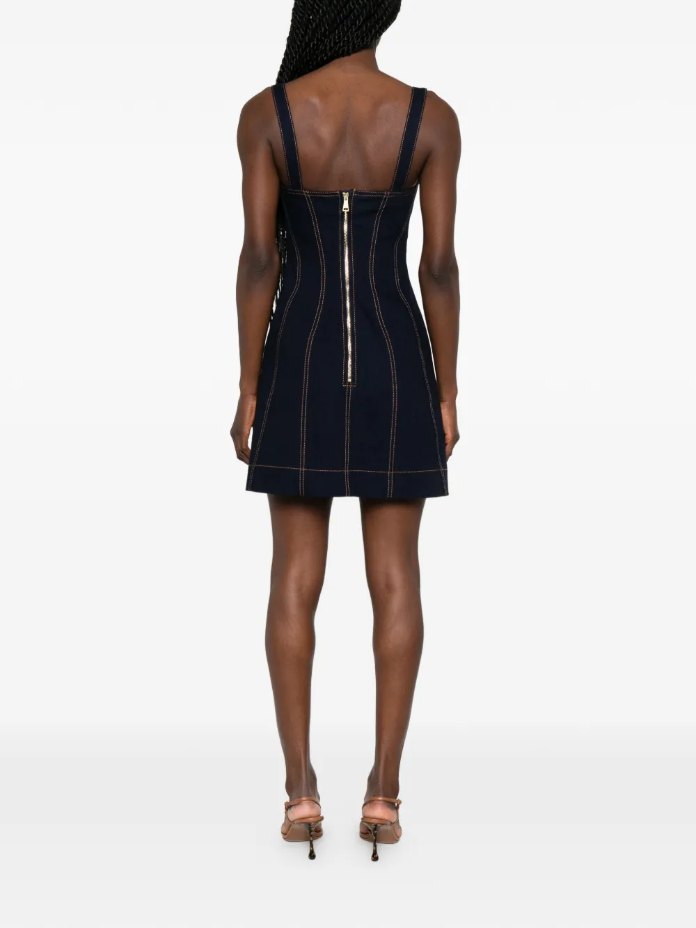 Versace Jeans Couture Mini-jurk met gespdetail en vlakken Blauw