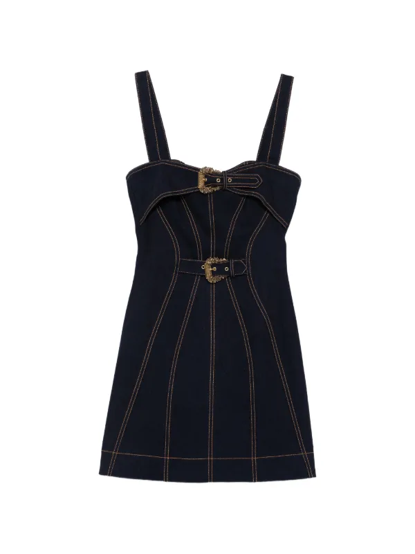 versace jeans short dress Versace Jeans Couture Denim Slip Dress Women's Navy Blue