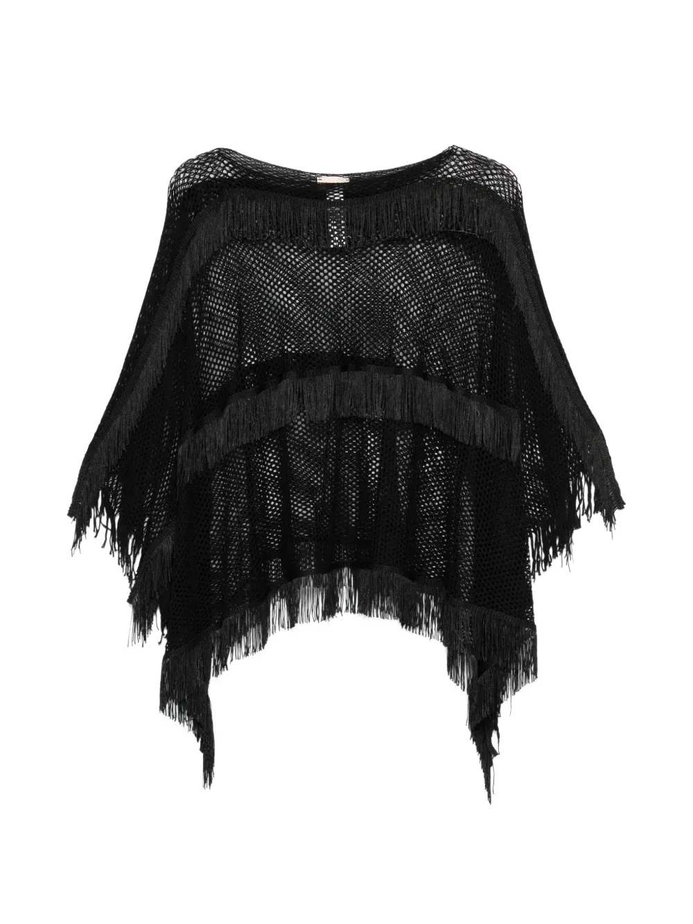 LIU JO fringed top - Schwarz