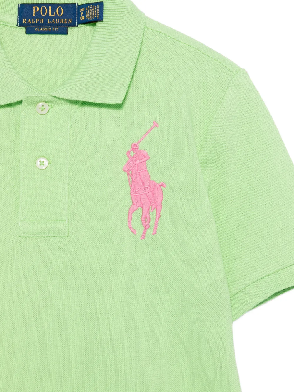 POLO RALPH LAUREN KIDS Big Pony piqué poloshirt Groen
