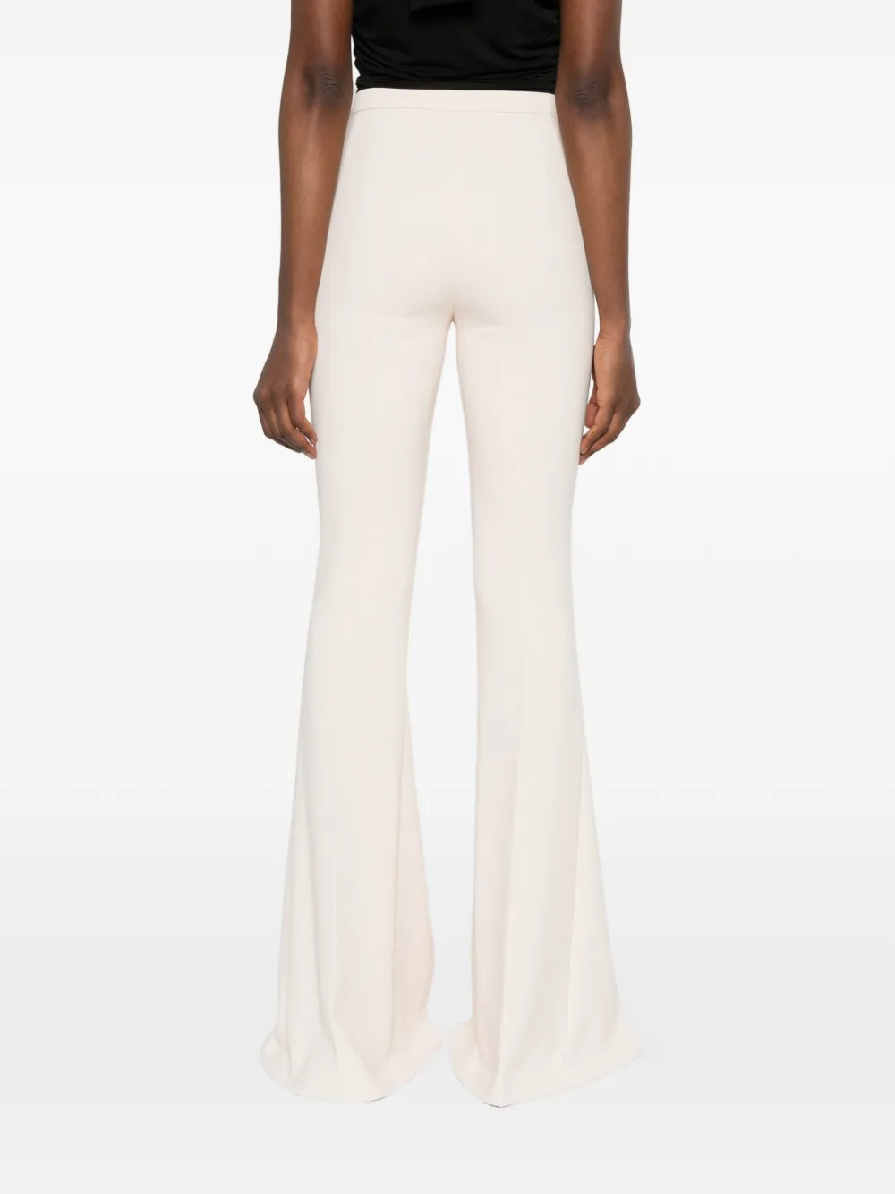 Elisabetta Franchi Lichtgewicht crêpe broek met uitgesneden details en splitten Beige