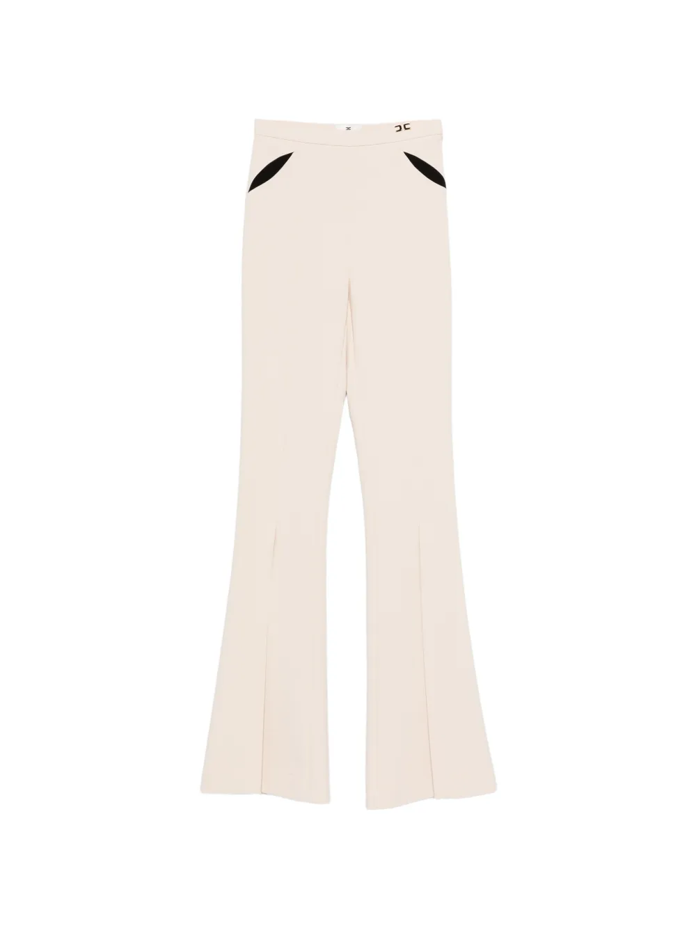 Elisabetta Franchi logo-detail flared trousers - Nude
