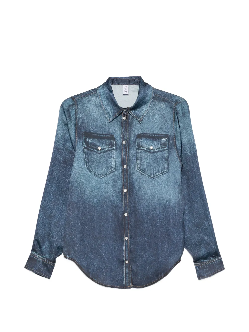 LIU JO snap-button shirt - Blu