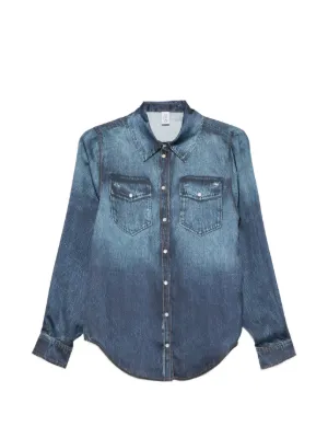 MSGM リボンディテール デニムシャツ | ブルー | FARFETCH JP